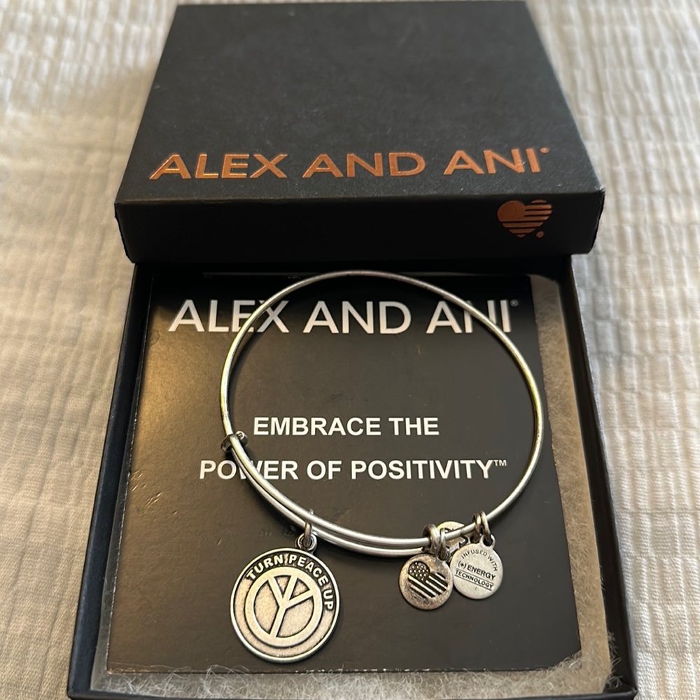 Alex and Ani Peace Charm Bangle Bracelet